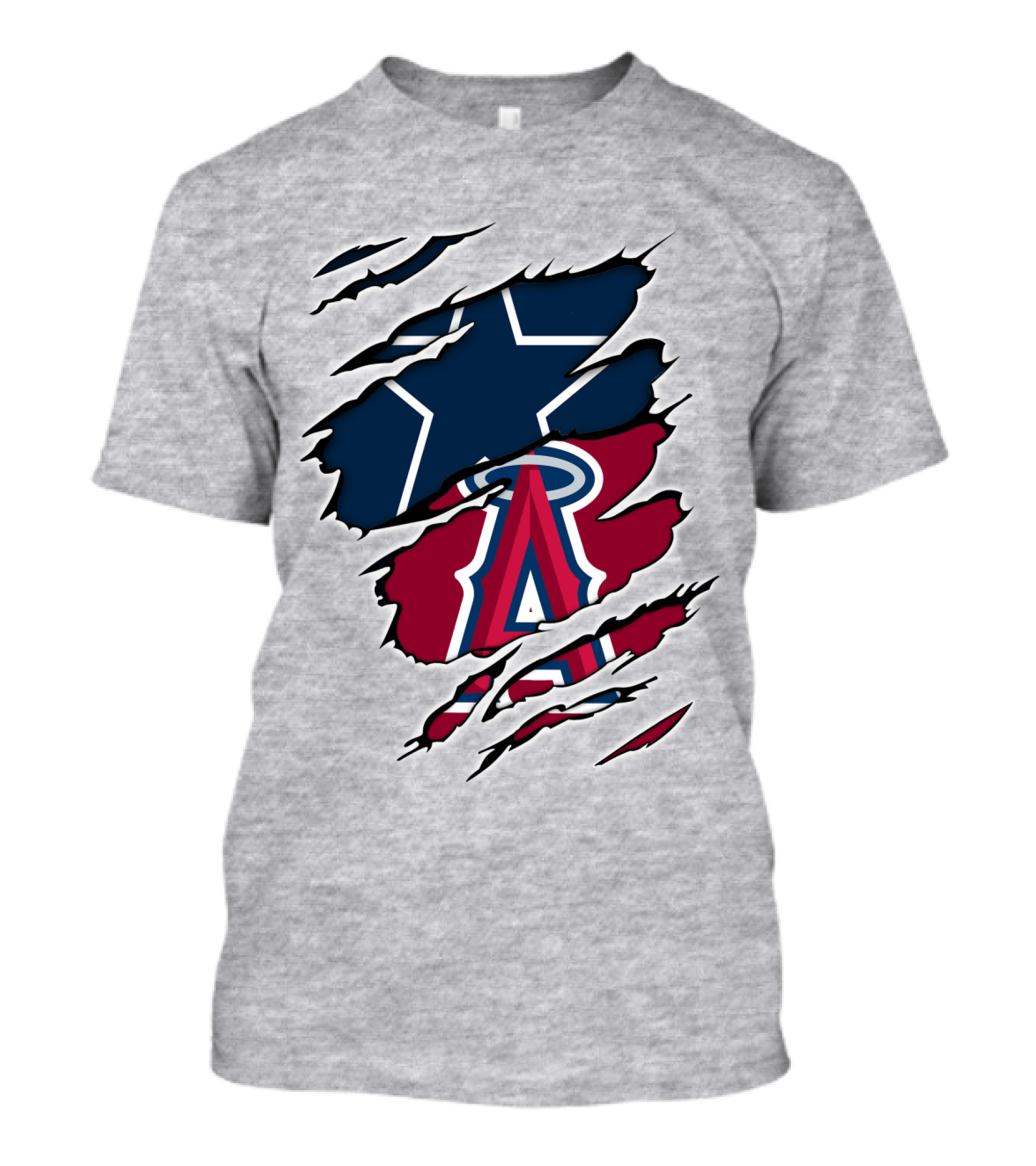 Cowboys Angels Logos Torn T-Shirt