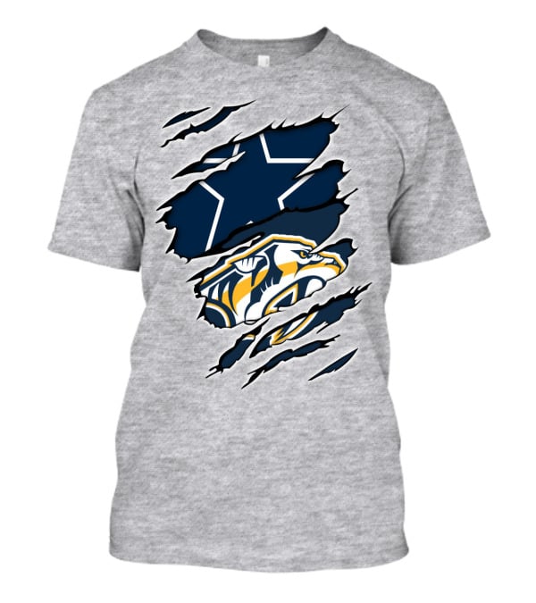 Cowboys Predators Dual Logo Ripped T-Shirt