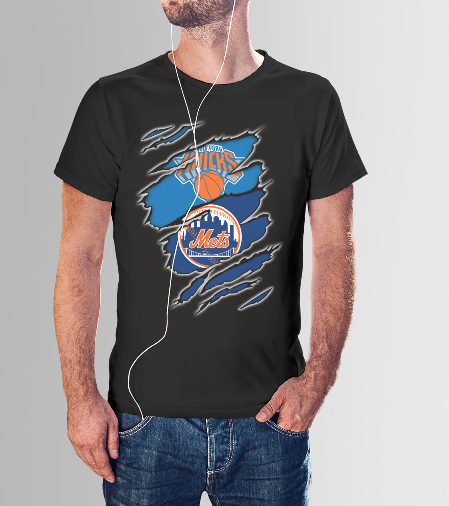 Knicks Mets New York Basketball Baseball Fan T-Shirt