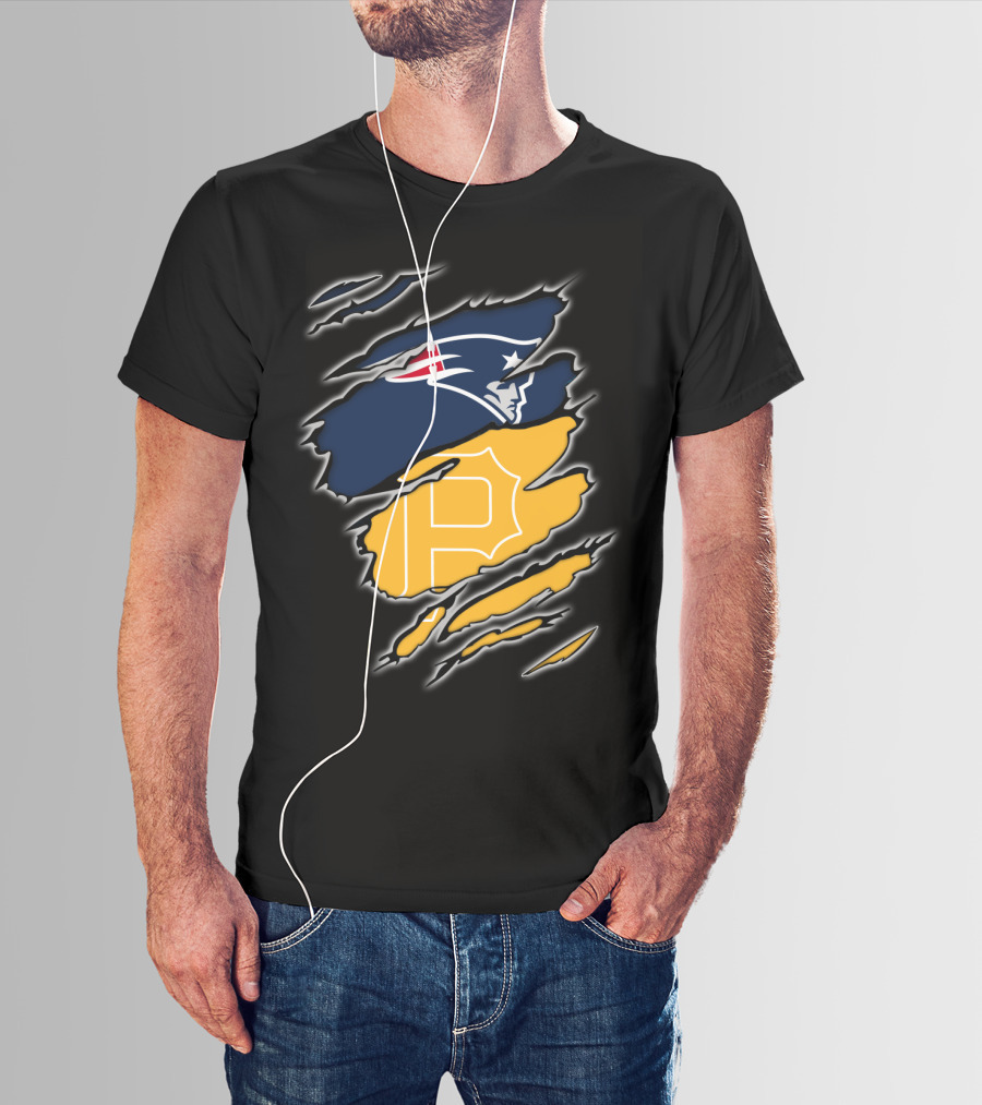 Patriots Logo And Pirates Monogram Fusion T-Shirt