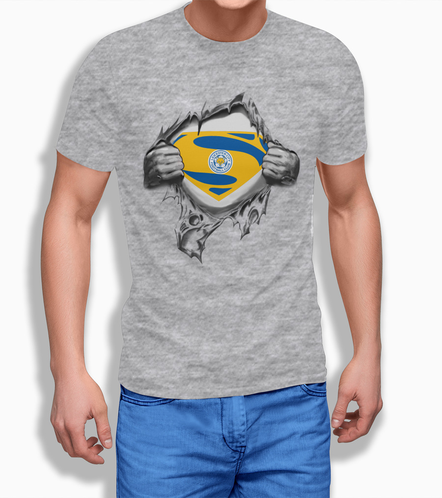 PL Leicester City Superman Crest Emblem T-Shirt