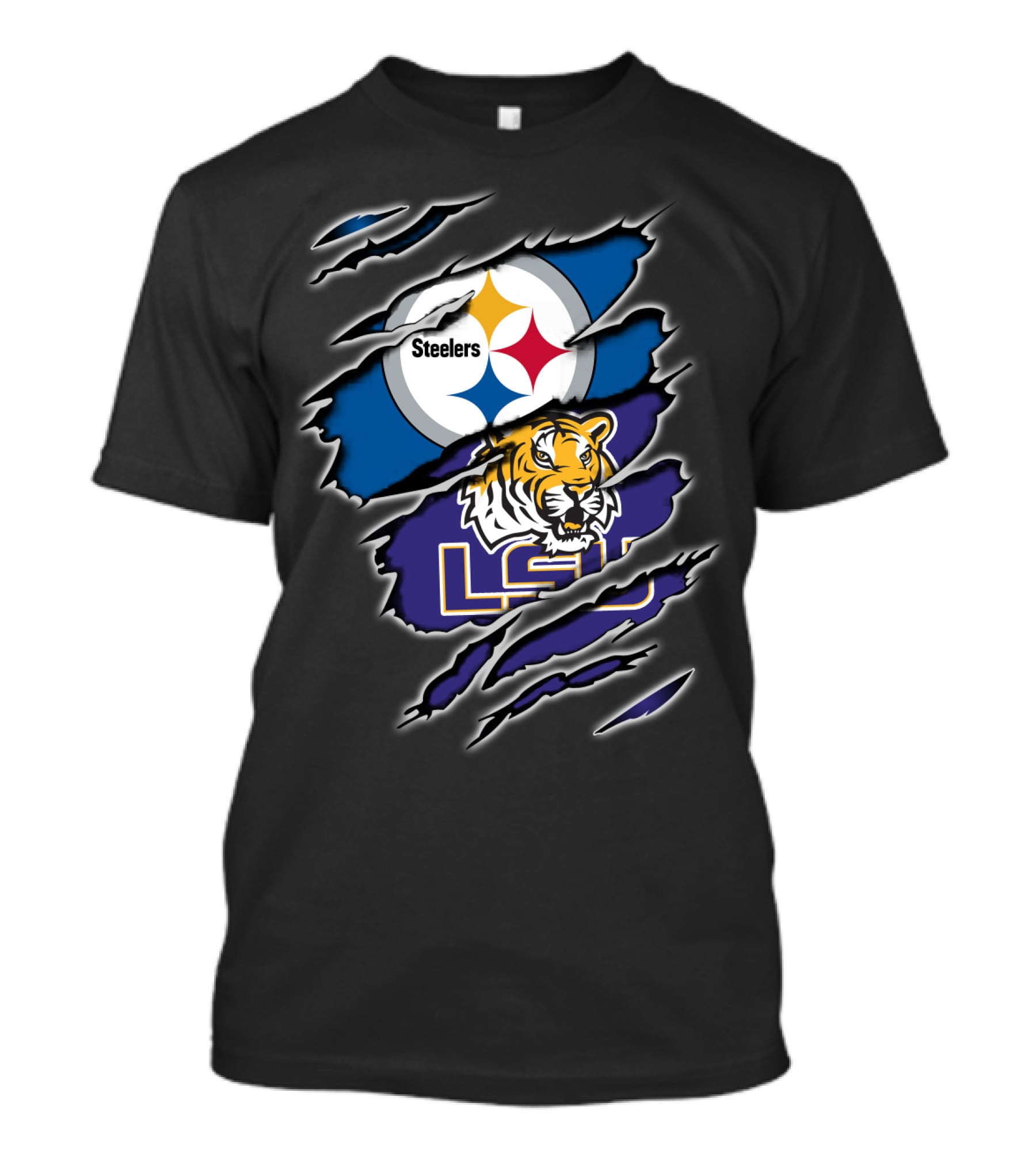 Steelers LSU Tigers Logo Fusion T-Shirt