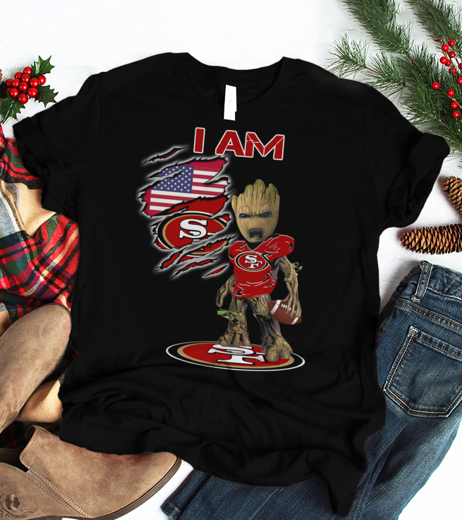 I Am Groot San Francisco 49ers American Football Fan T-Shirt