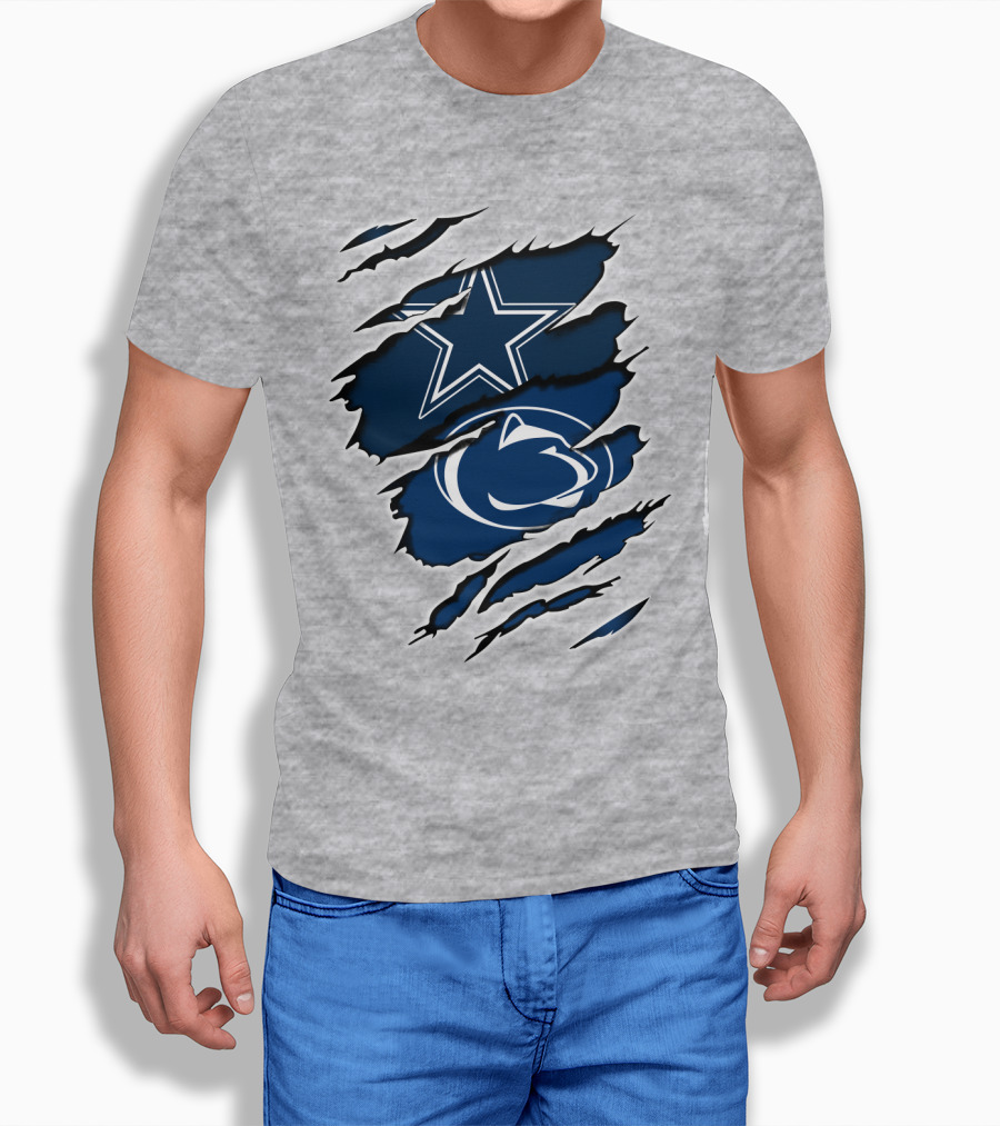 Dallas Cowboys Penn State Logo Fusion T-Shirt