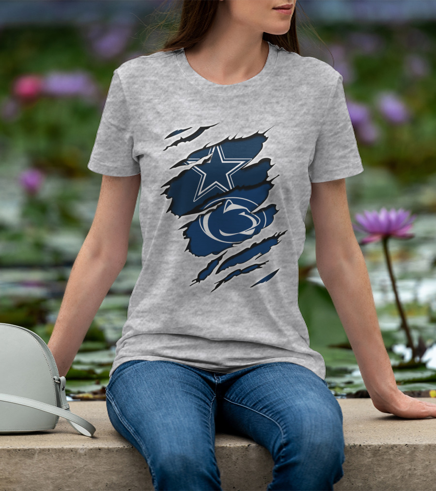 Dallas Cowboys Penn State Logo Fusion T-Shirt