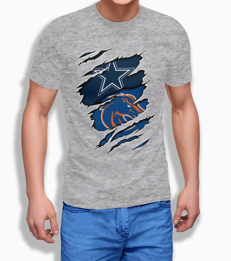 Dallas Cowboys Boise State Broncos Mashup T-Shirt
