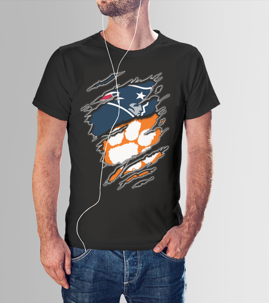 Patriots Clemson Paw Ripped T-Shirt