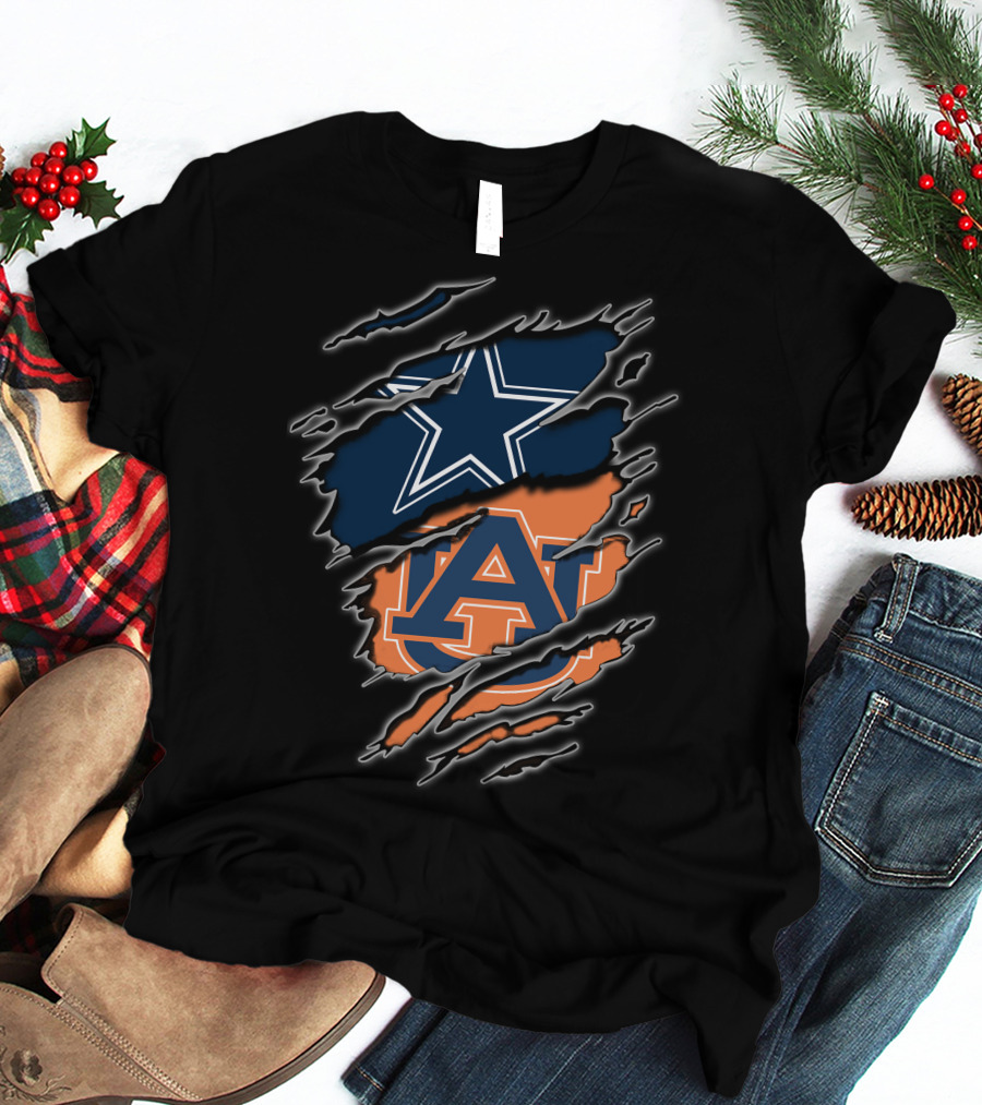 Dallas Cowboys Auburn Tigers Ripped T-Shirt
