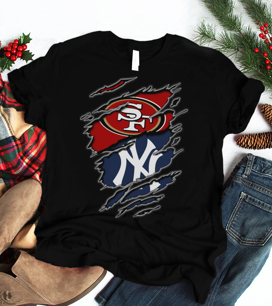 49ers Sf Yankees Ny Bold Collaboration T-Shirt
