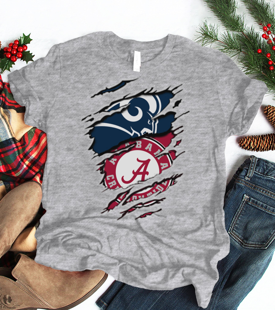 Alabama Crimson Tide Meets Los Angeles Rams Iconic Blend T-Shirt