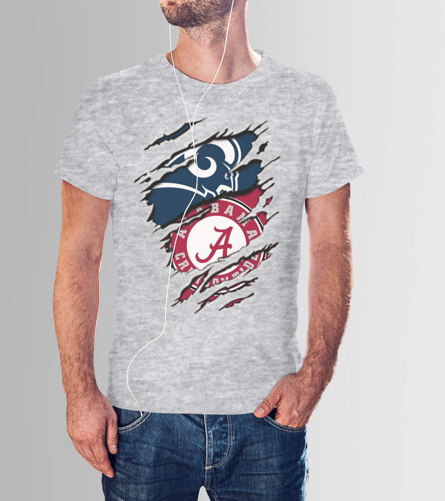 Alabama Crimson Tide Meets Los Angeles Rams Iconic Blend T-Shirt