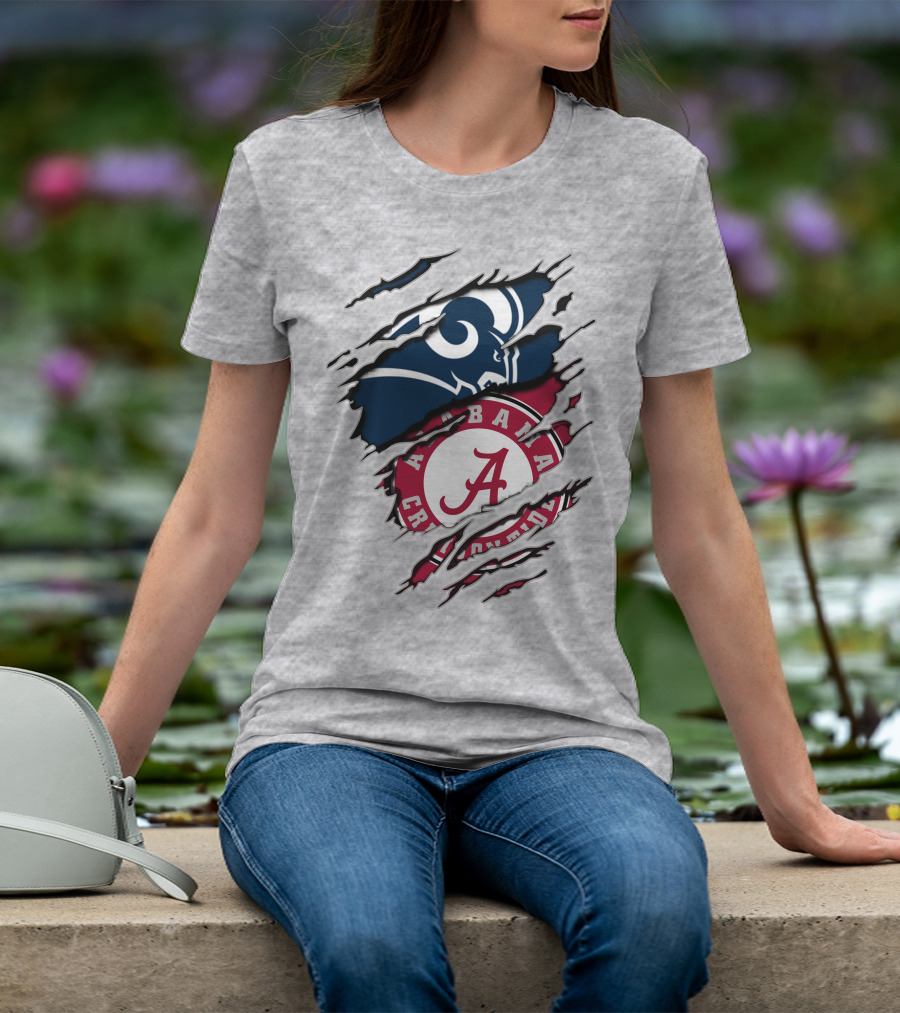 Alabama Crimson Tide Meets Los Angeles Rams Iconic Blend T-Shirt