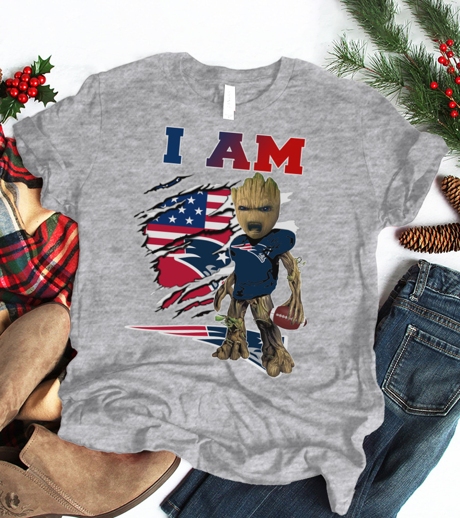 I Am Groot Patriots Football T-Shirt