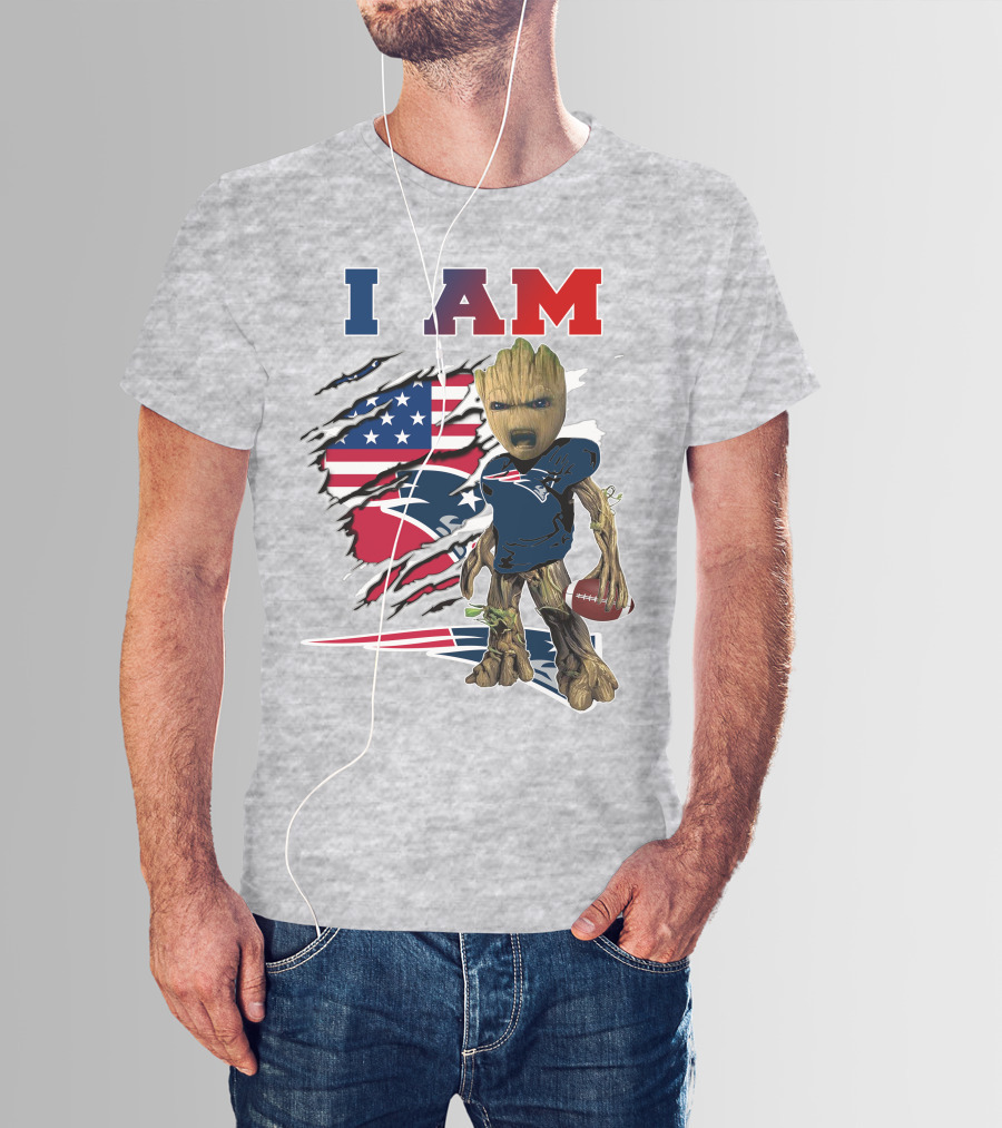 I Am Groot Patriots Football T-Shirt
