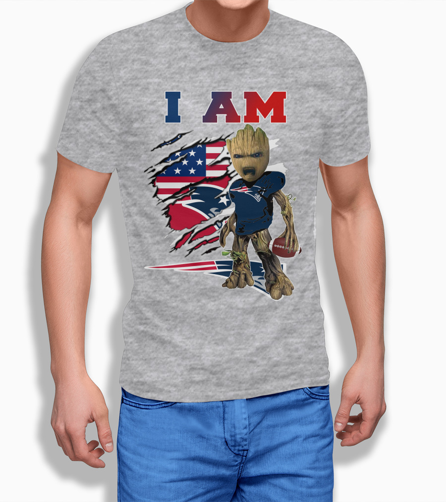 I Am Groot Patriots Football T-Shirt