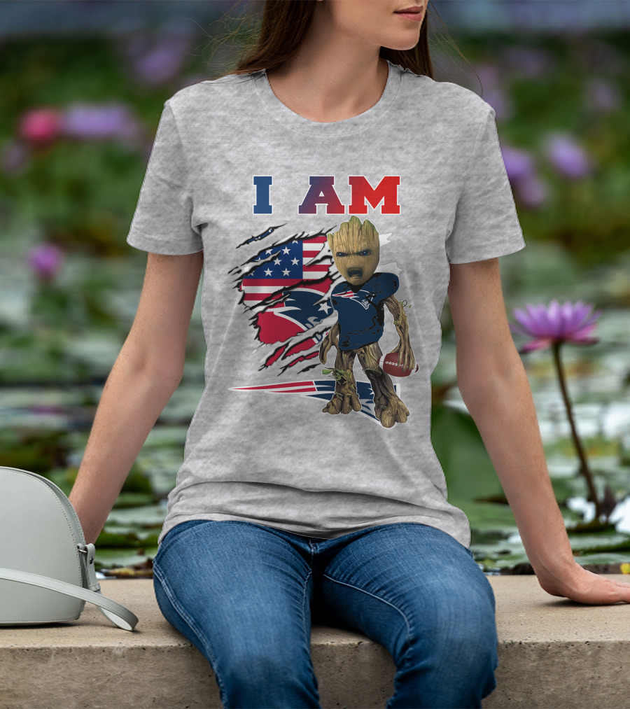 I Am Groot Patriots Football T-Shirt