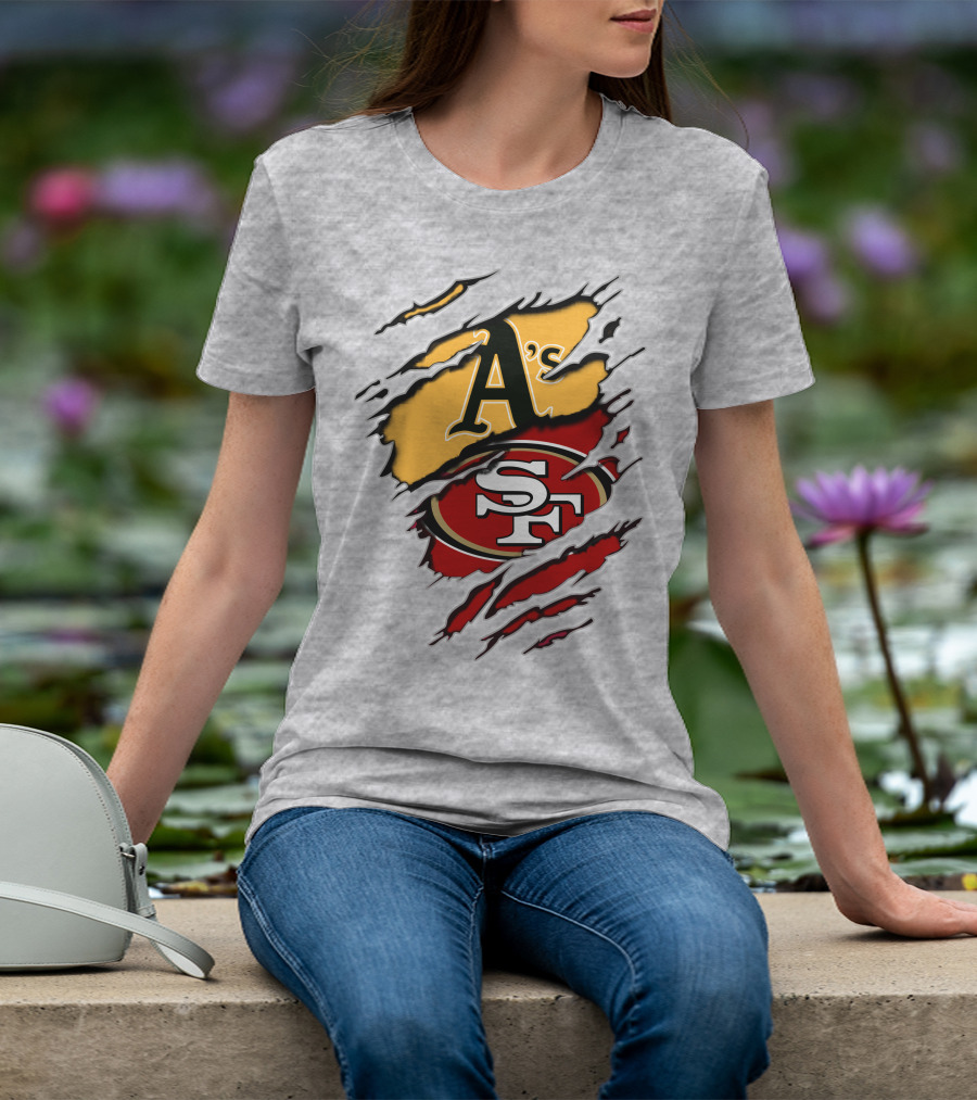 Sf 49ers Oakland Athletics Team Logos T-Shirt