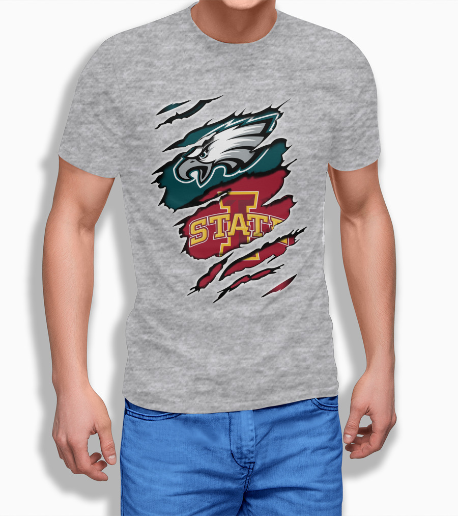 Philadelphia Eagles Iowa State Torn Claw T-Shirt