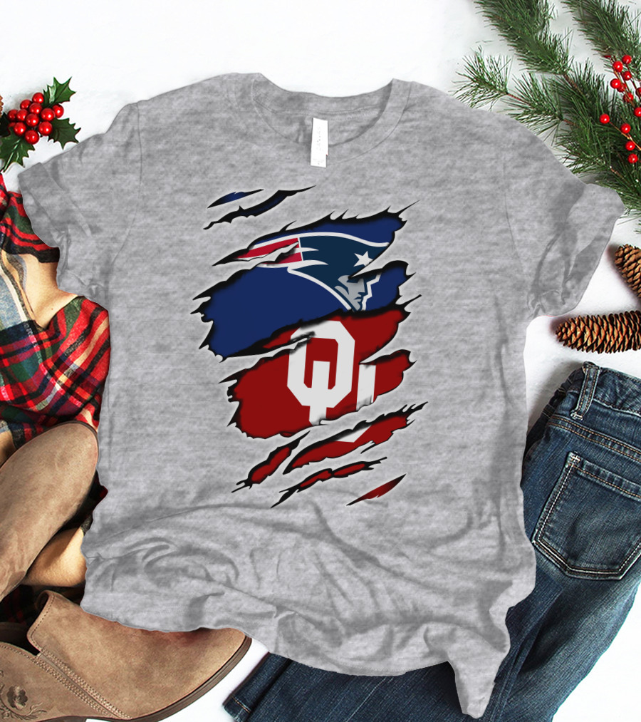 Patriots Sooners OU Logo Under Patriots Emblem T-Shirt