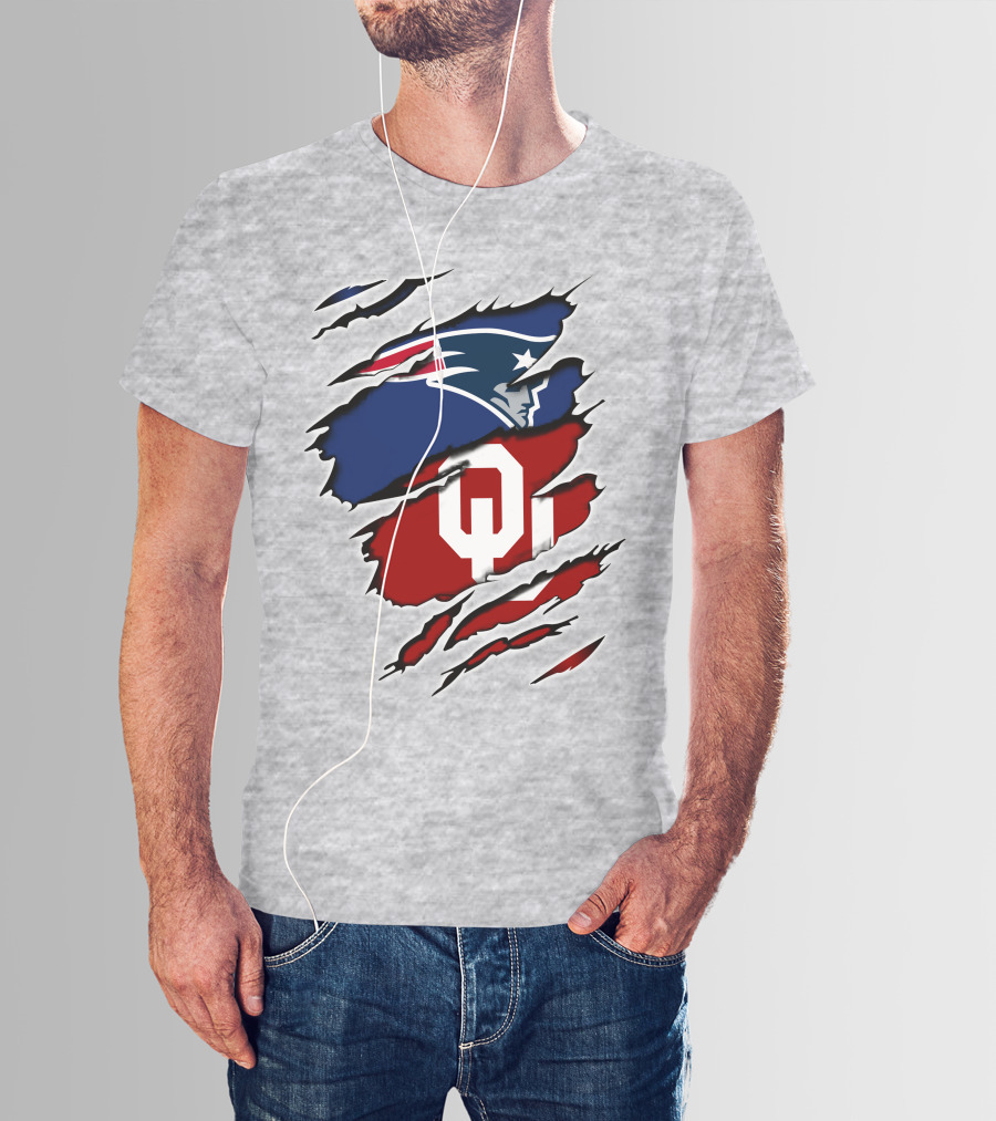 Patriots Sooners OU Logo Under Patriots Emblem T-Shirt
