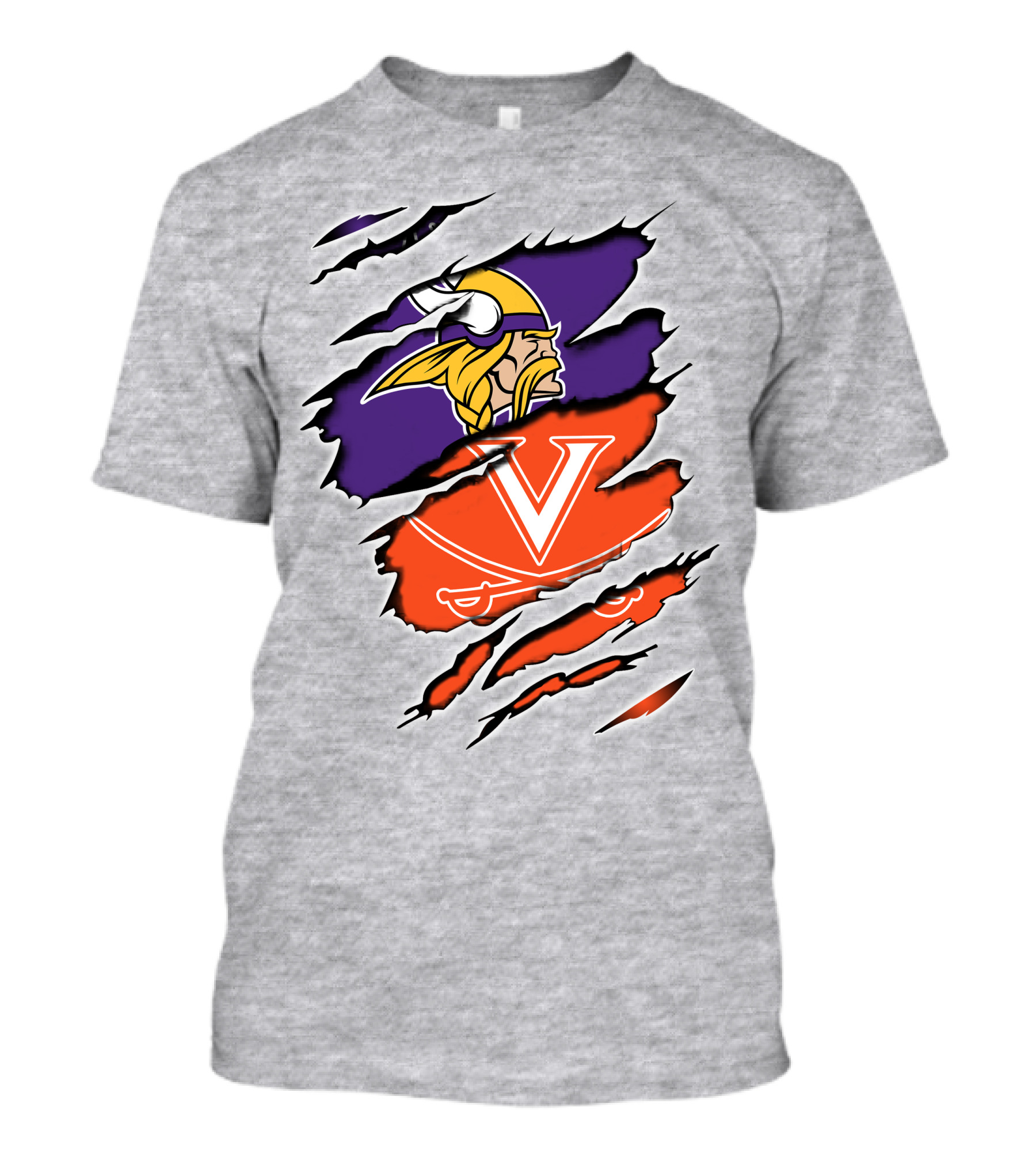 Minnesota Vikings Virginia Cavaliers Crossover T-Shirt