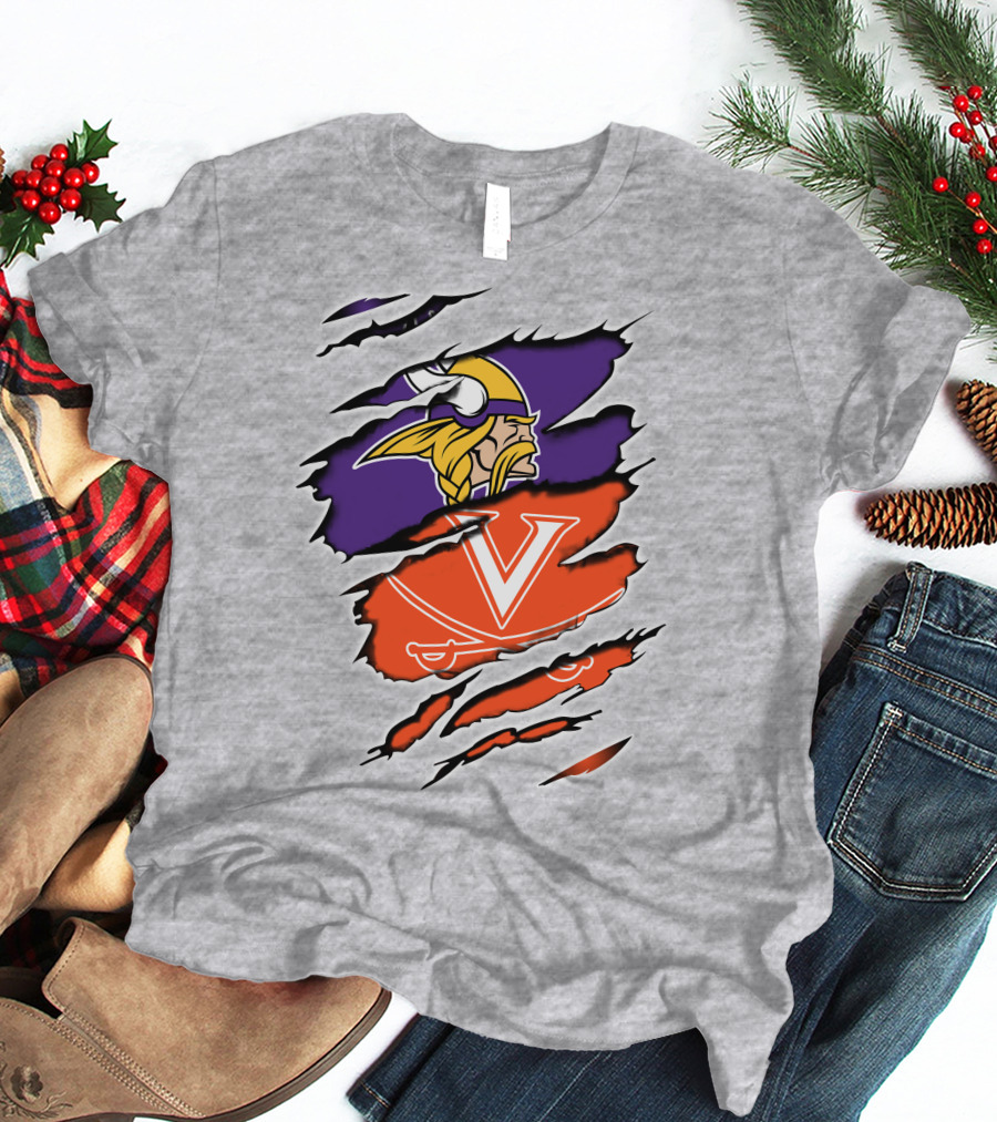 Minnesota Vikings Virginia Cavaliers Crossover T-Shirt