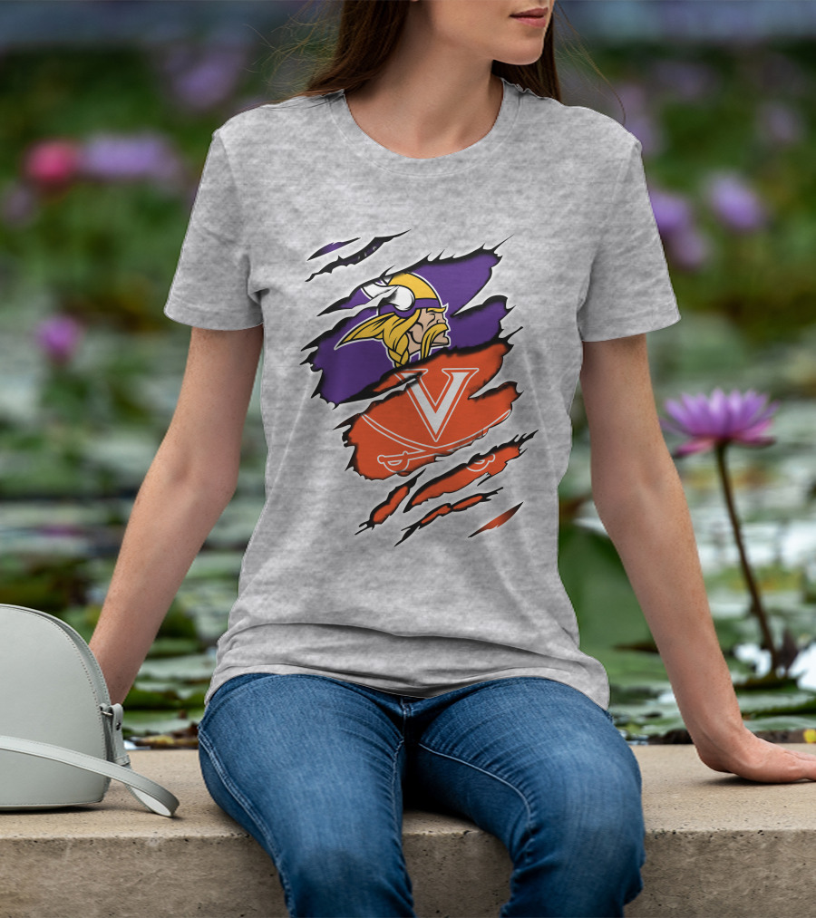 Minnesota Vikings Virginia Cavaliers Crossover T-Shirt