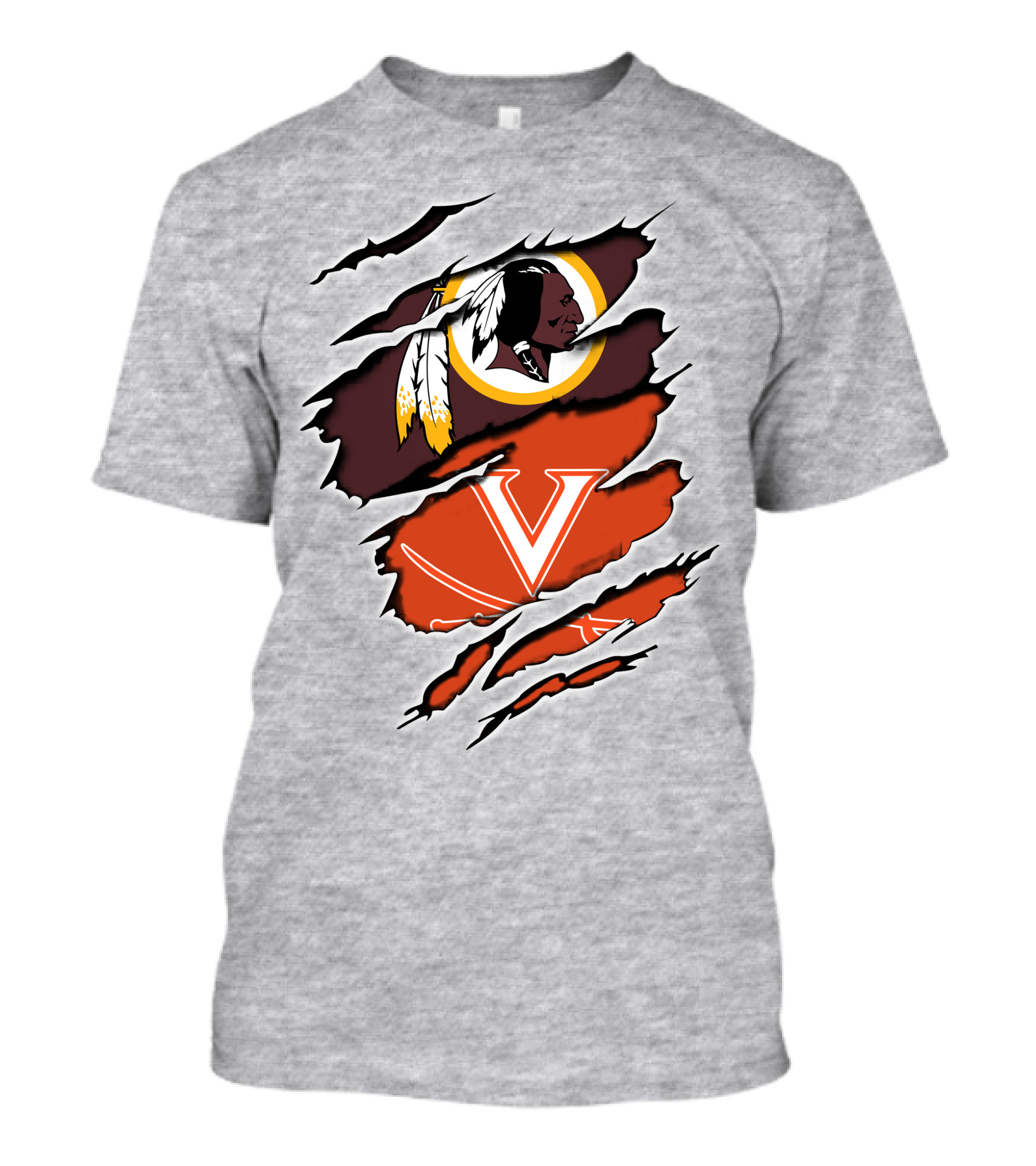 Redskins Virginia Cavaliers Logo Mashup T-Shirt