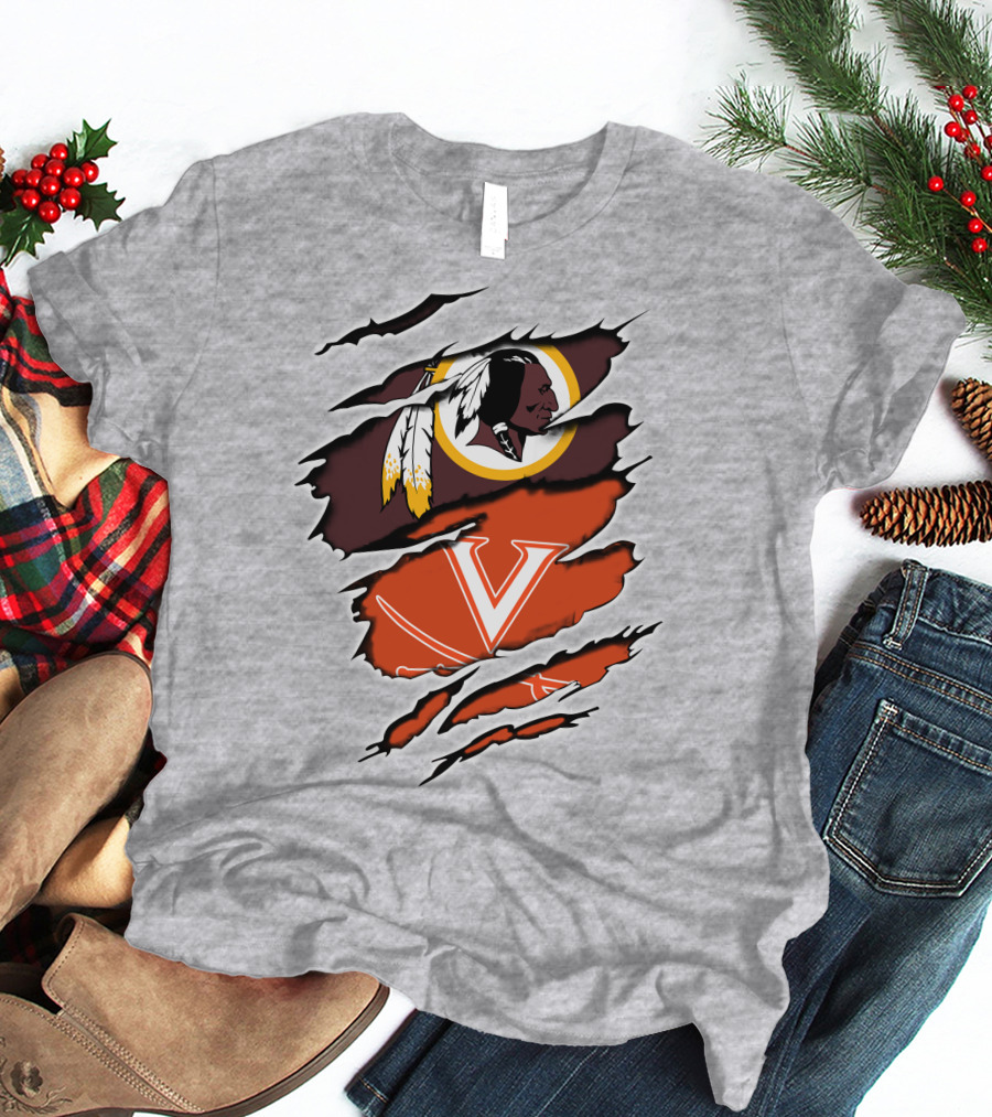 Redskins Virginia Cavaliers Logo Mashup T-Shirt