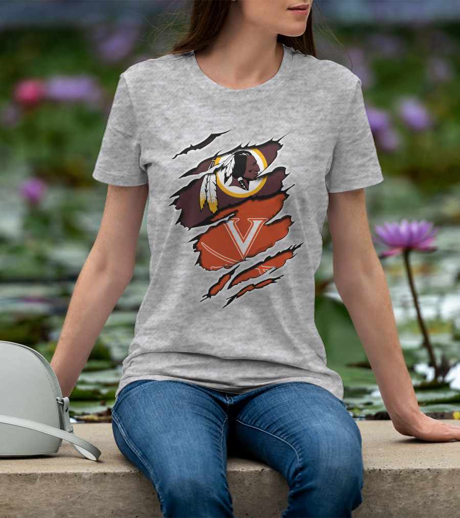 Redskins Virginia Cavaliers Logo Mashup T-Shirt