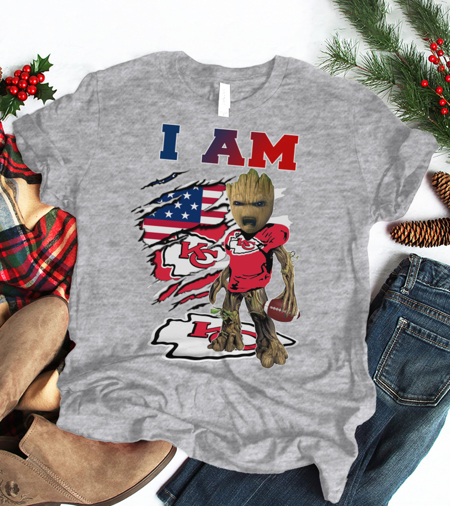 I Am Chiefs Groot Kc Chiefs Football Flag T-Shirt