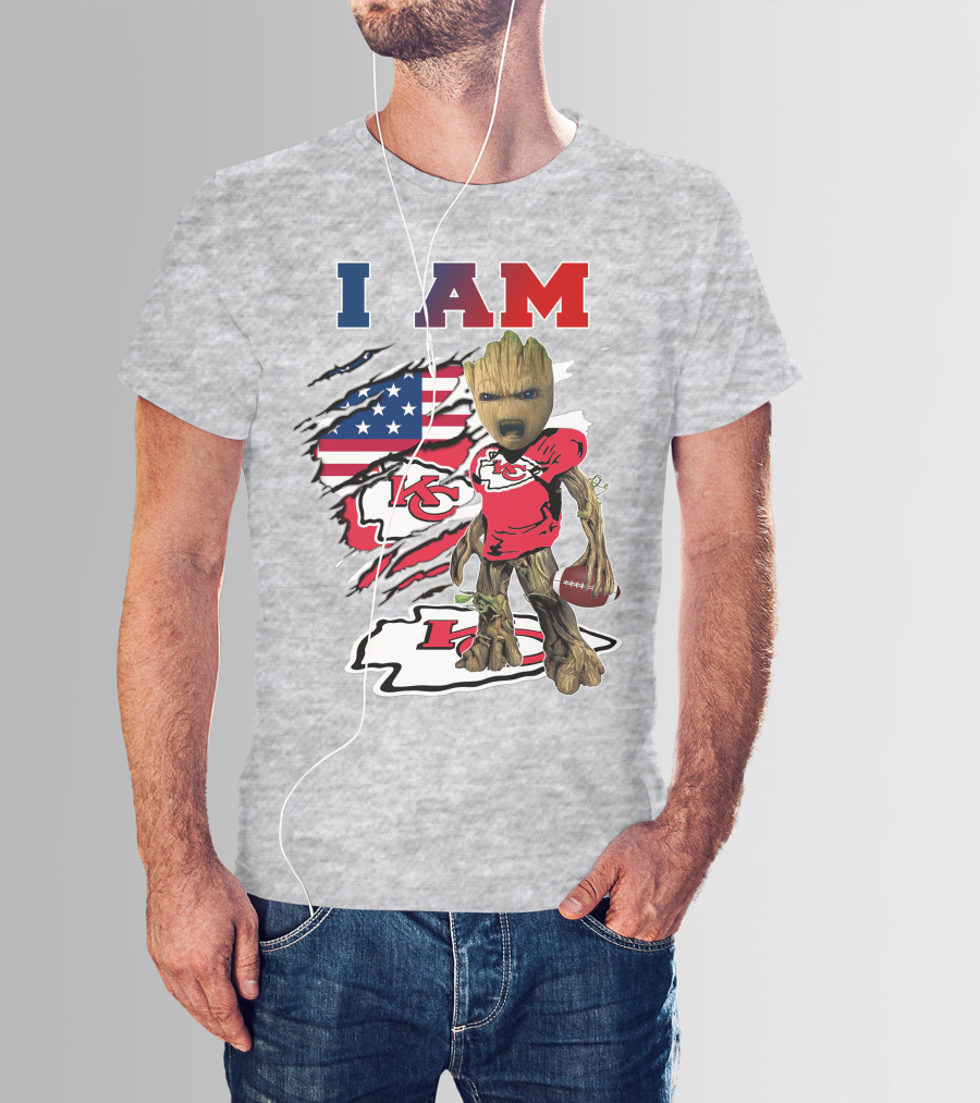I Am Chiefs Groot Kc Chiefs Football Flag T-Shirt