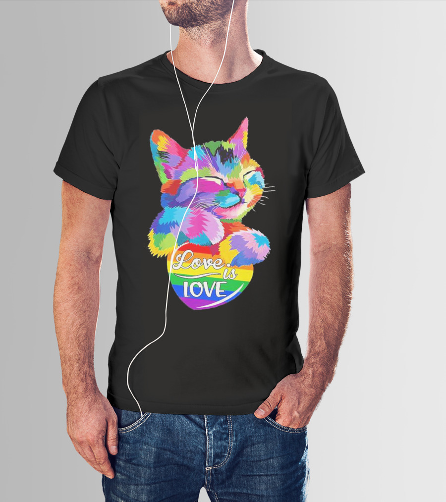 Love Is Love Rainbow Cat T-Shirt