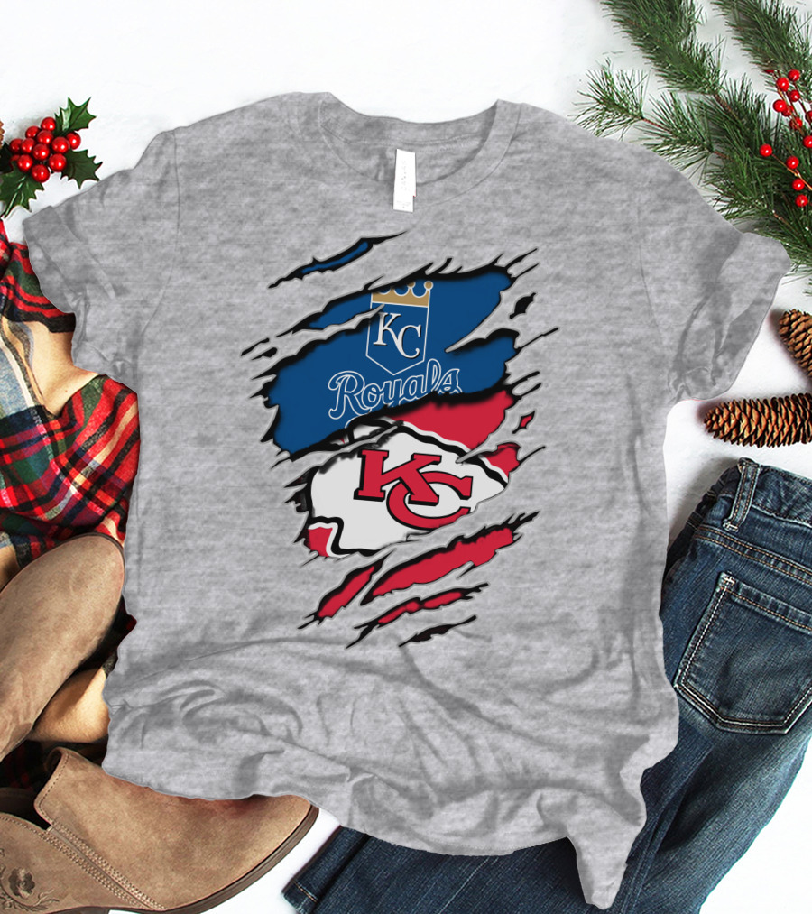 KC Royals KC Chiefs Torn Claw Marks T-Shirt