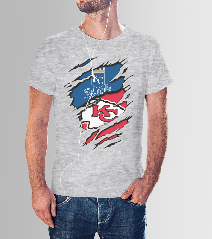 KC Royals KC Chiefs Torn Claw Marks T-Shirt