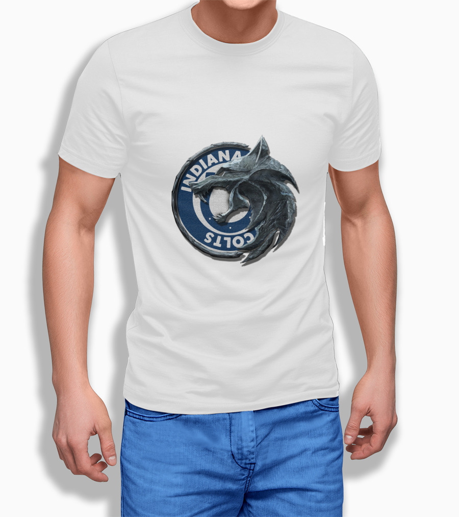 Indiana Colts Wolf Hybrid Logo T-Shirt
