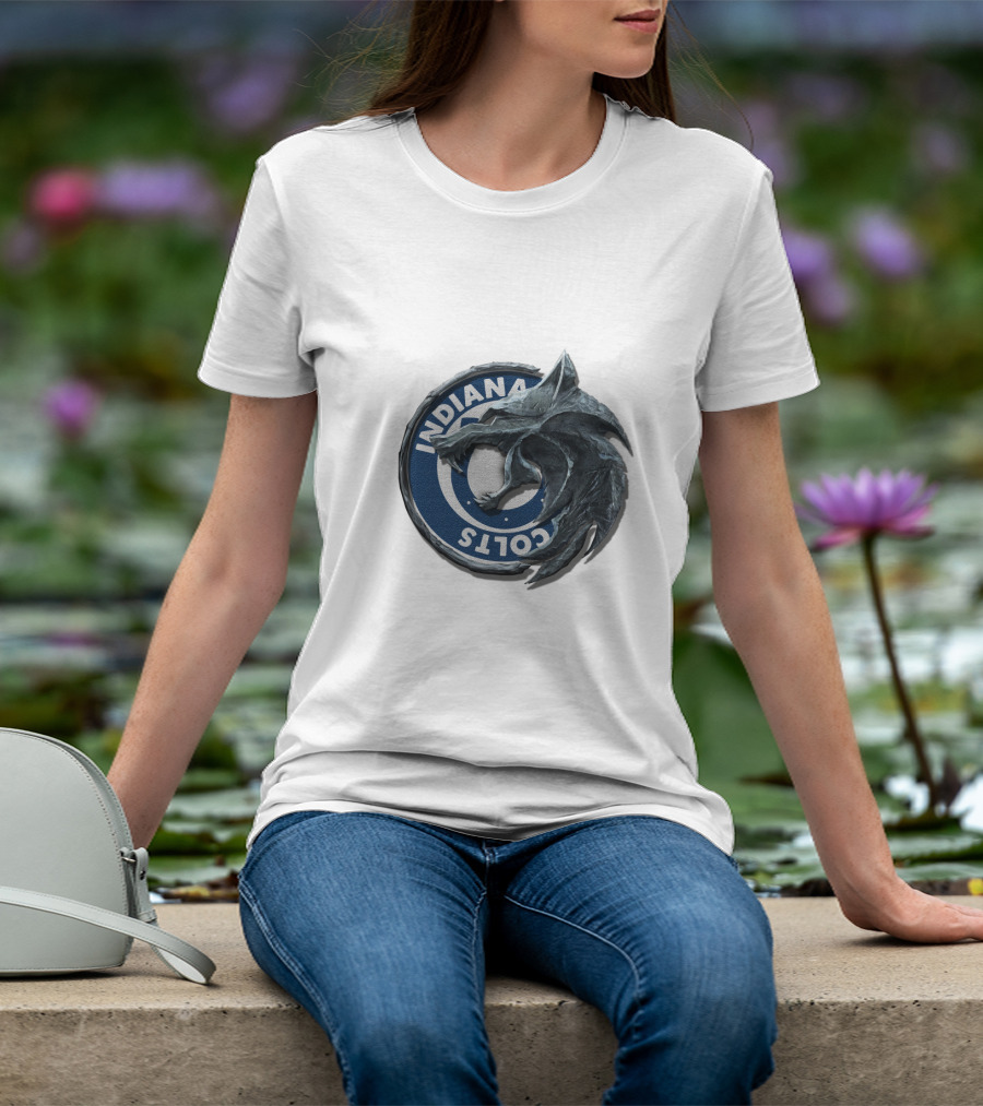Indiana Colts Wolf Hybrid Logo T-Shirt
