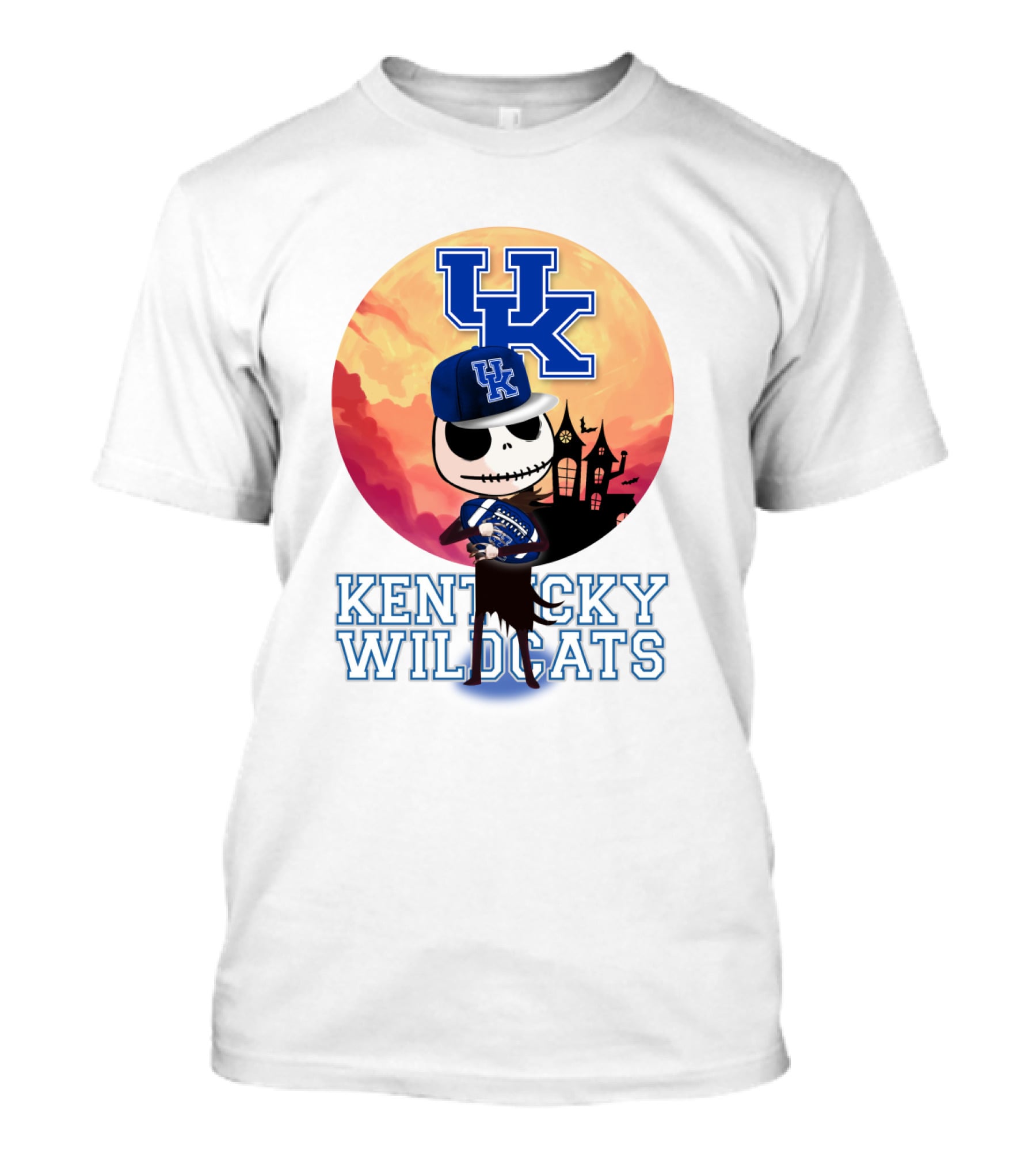 Kentucky Wildcats Skeleton With Uk Logo And Spooky T-Shirt