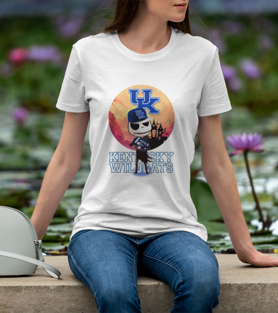 Kentucky Wildcats Skeleton With Uk Logo And Spooky T-Shirt