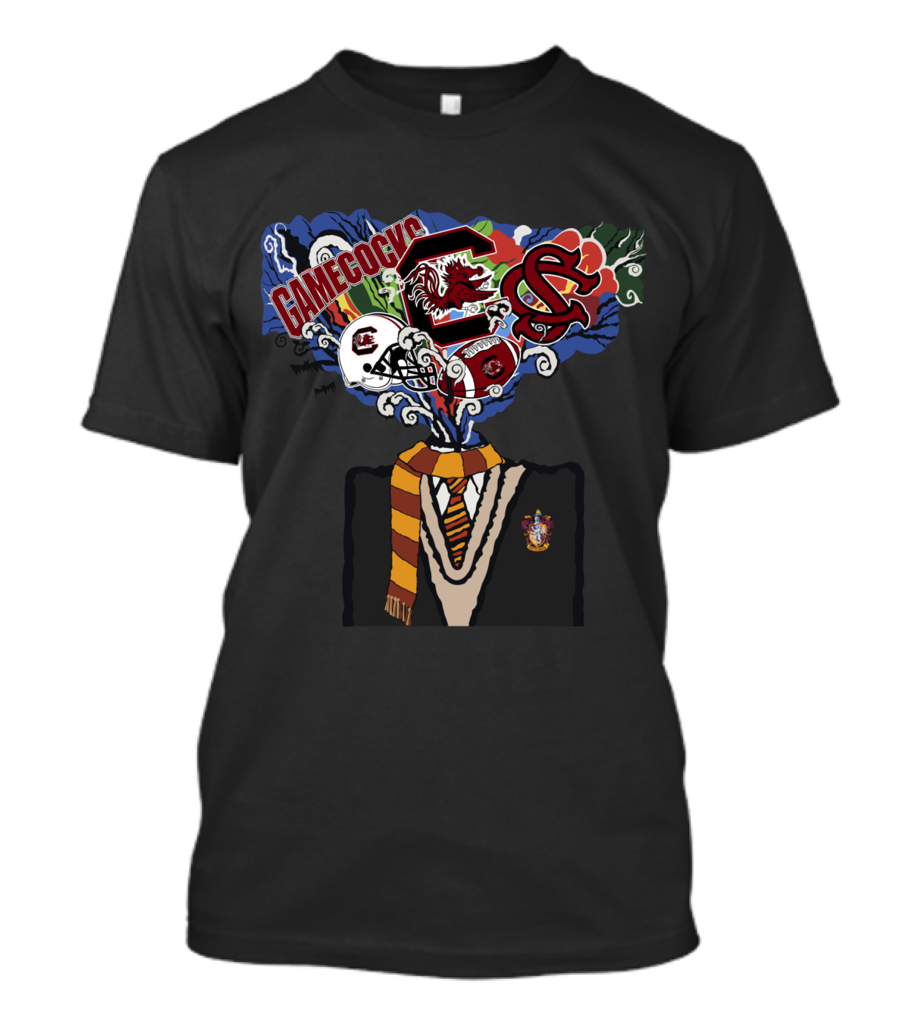 Gamecocks Hogwarts Crossover With Gryffindor And University Of South Carolina Logos T-Shirt