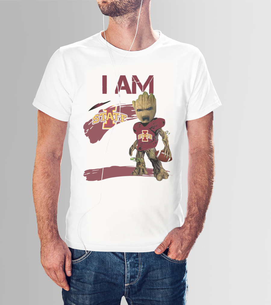 I Am Iowa State Baby Groot Football T-Shirt