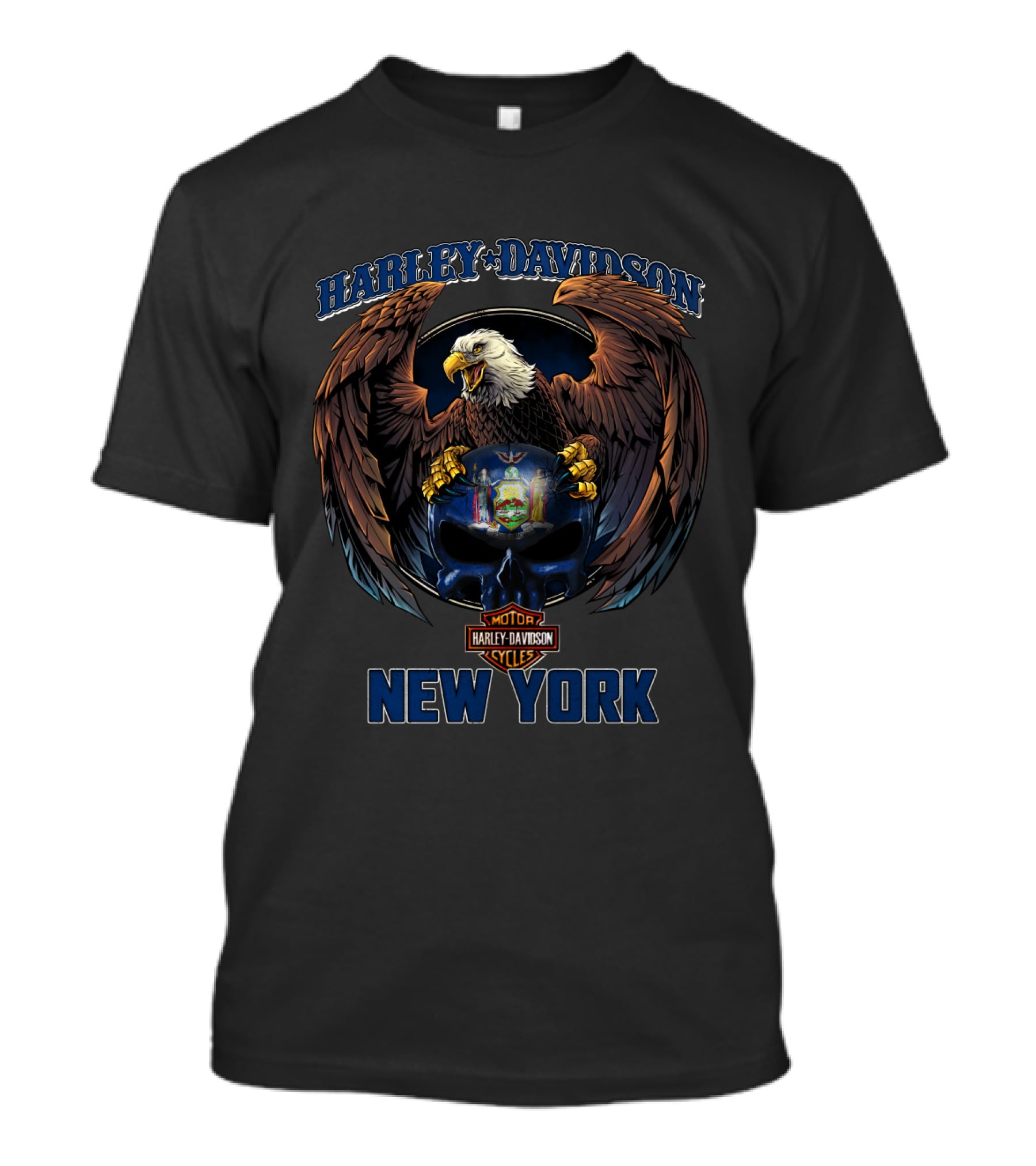 Harley Davidson New York Eagle Motorcycle Cycles T-Shirt