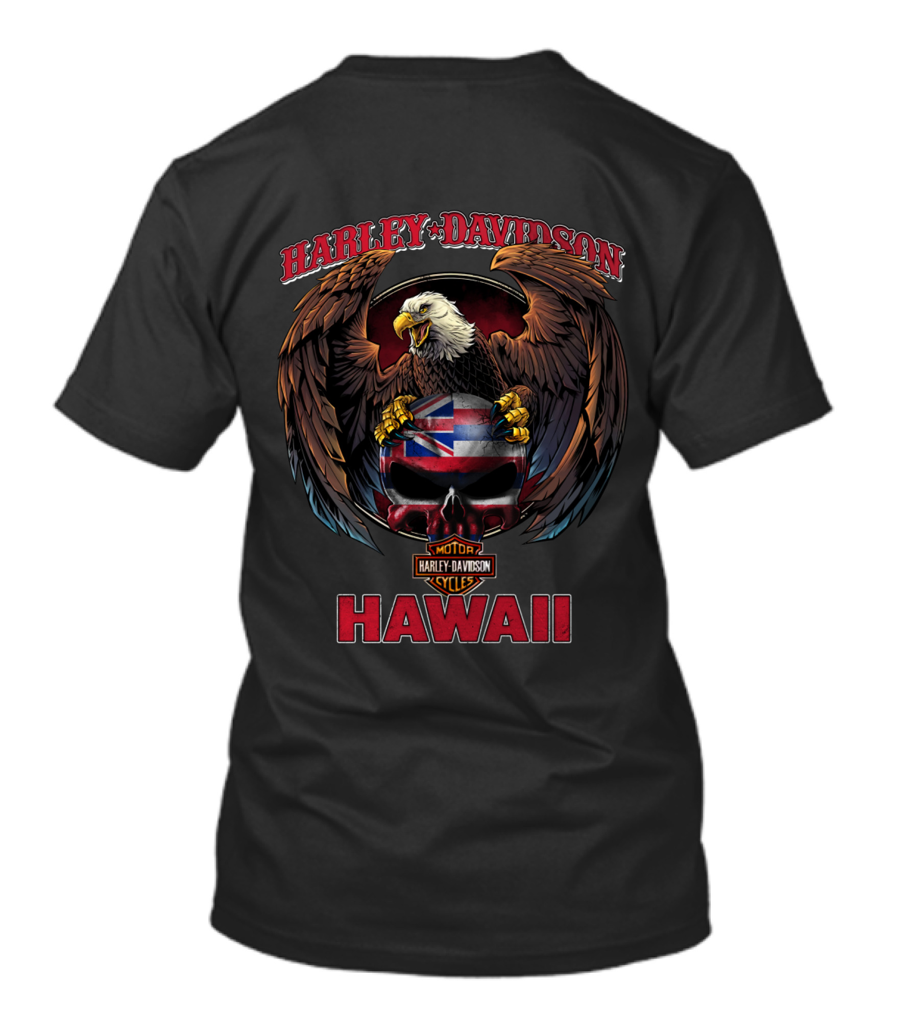 Harley Davidson Hawaii Bald Eagle Motorcycles T-Shirt