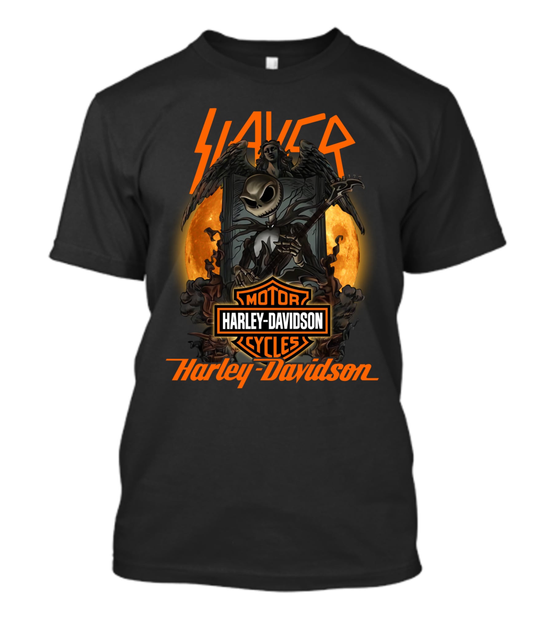 Slayer Harley Davidson Motor Cycles Halloween Crossover T-Shirt
