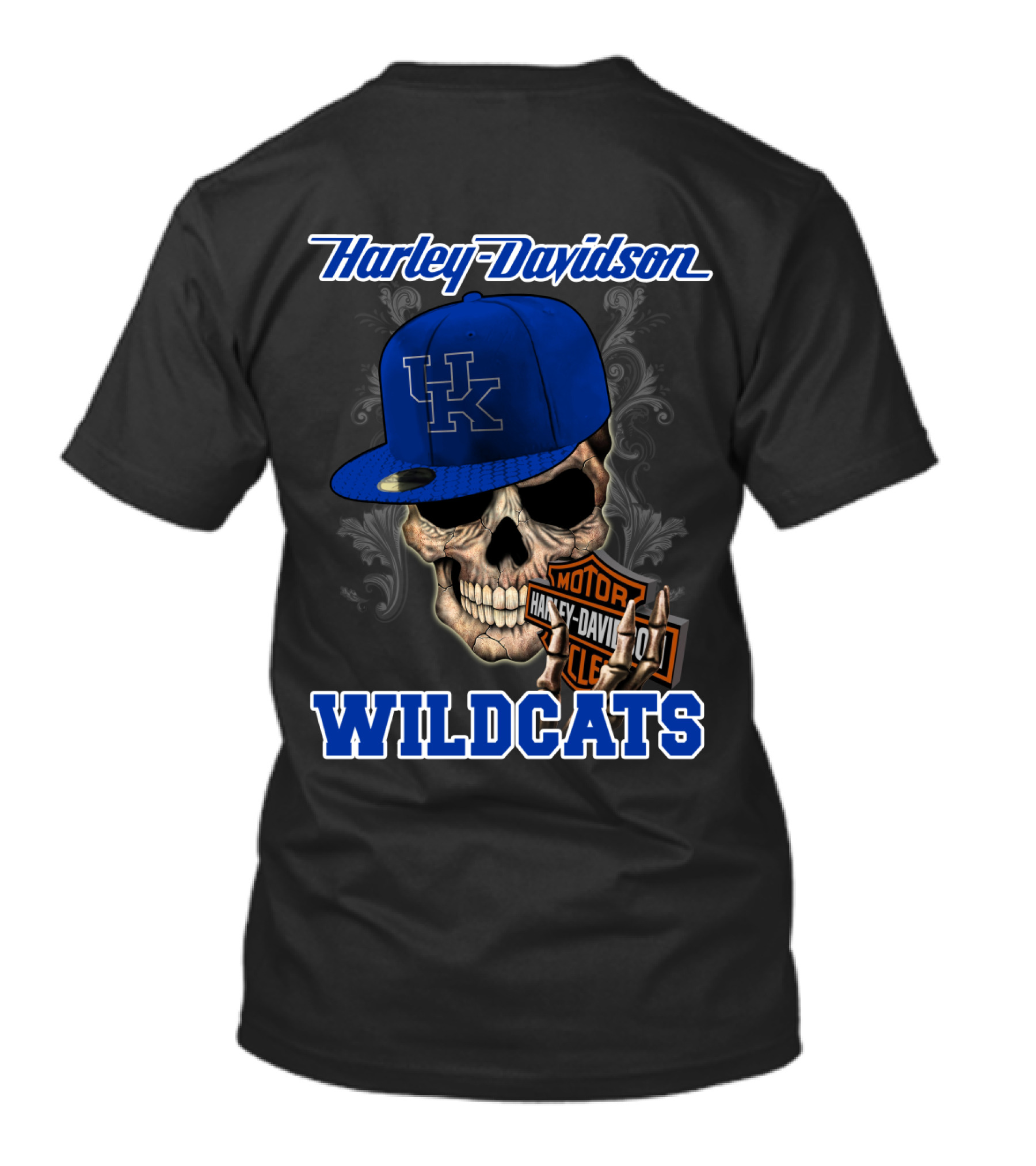 Harley Davidson Skull Kentucky Wildcats T-Shirt