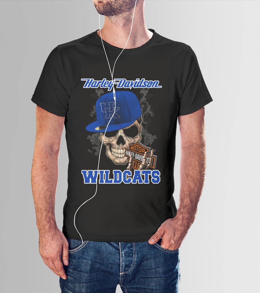 Harley Davidson Skull Kentucky Wildcats T-Shirt