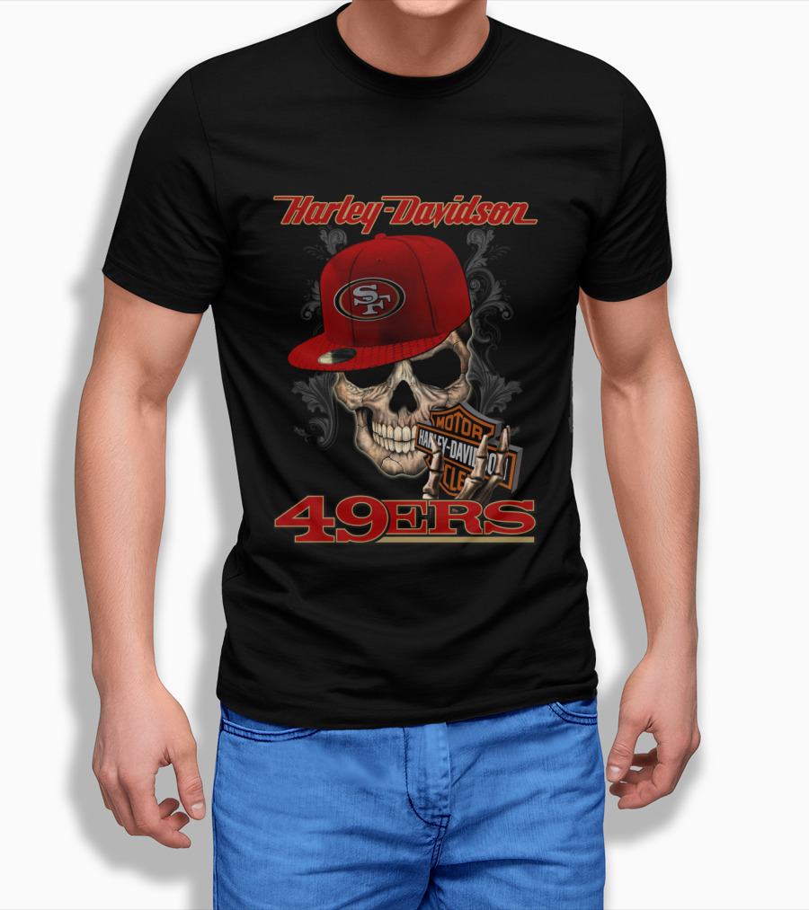 Harley Davidson Sf Skull Cap 49ers T-Shirt