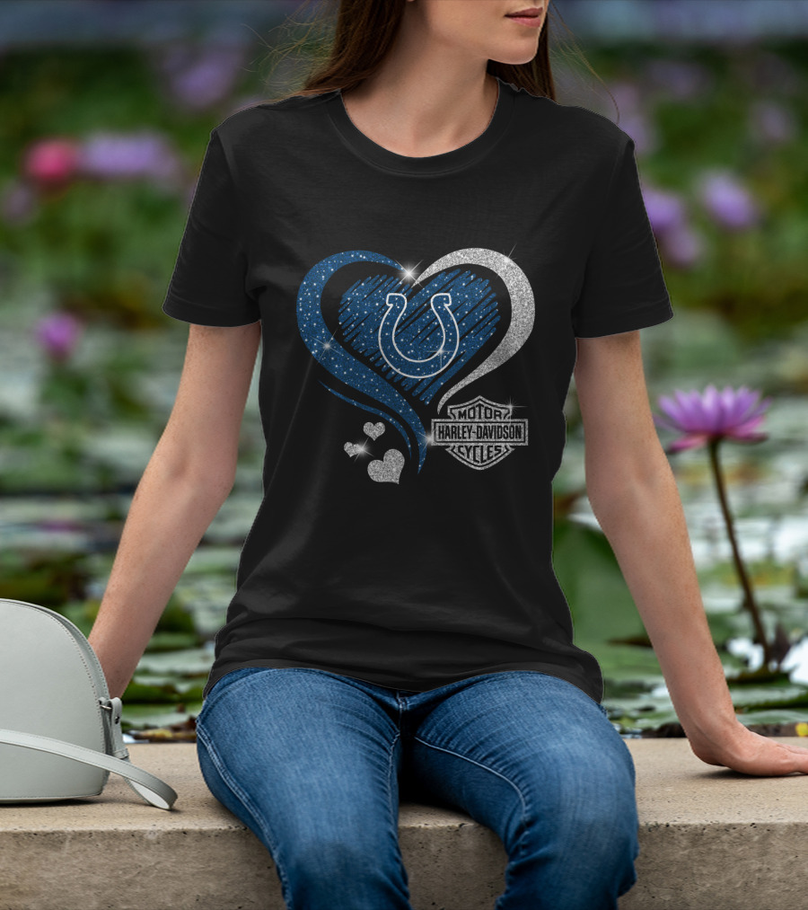 Harley Davidson Heart Indianapolis Colts T-Shirt