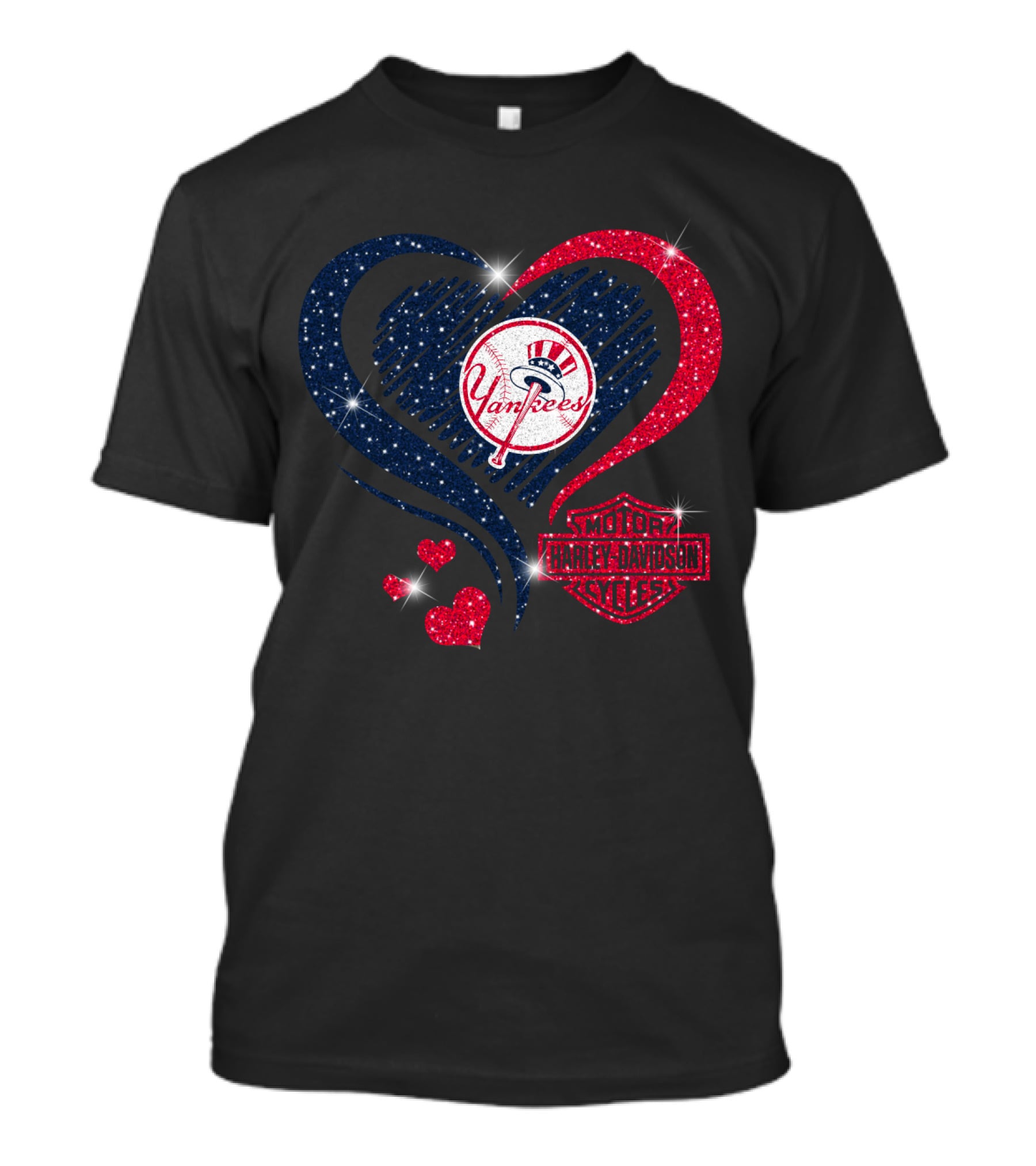 Yankees Heart Harley Davidson Mlb New York Yankees T-Shirt
