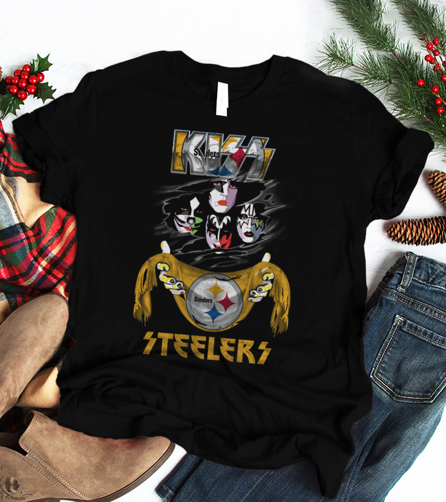 Kiss Steelers Pittsburgh Nfl Champs Fusion Band Tribute T-Shirt
